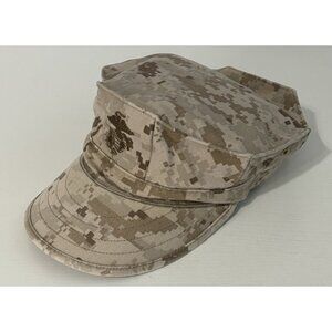 Military USMC Marpat Desert Garrison Cap Hat Medium 8.5–9" Official Issue